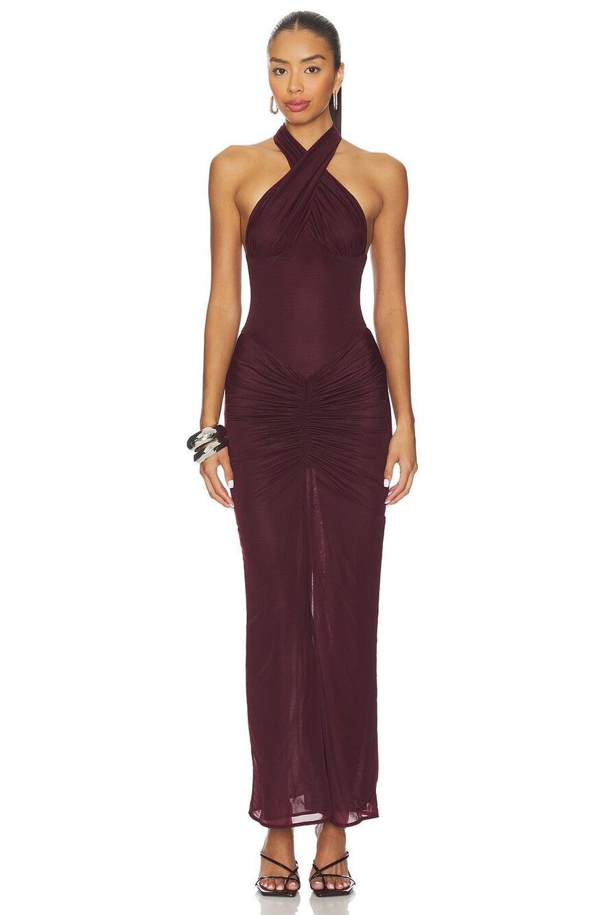 DELFI Genevieve Dress in Bordeaux Size Small $428